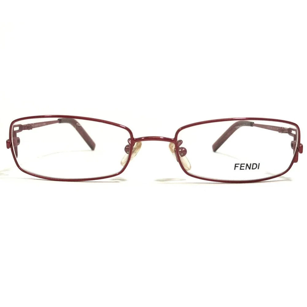 Fendi Eyeglasses Frames F681R 612 Red Rectangular Full Wire Rim Logos 52-17-120